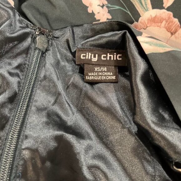 City Chic Sleeveless Fit and Flare Floral Midi Dress in Jade – Size 14 - Picture 4 of 11